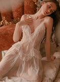 SEXY MESH PAJAMAS PERSPECTIVE NIGHTDRESS SET