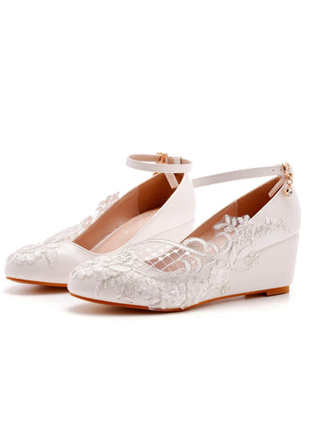 LOW WEDGE HEEL CASUAL SHALLOW HIGH HEELS