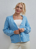 STYLISH SOLID COLOR CARDIGAN TWIST SWEATER COAT