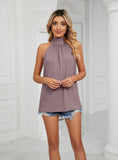 SOLID COLOR LACE KNIT VEST T-SHIRT