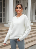 Solid Color Pullover Sweater