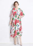 WOMEN PRINTED PLUS SIZE LOOSE DRESS