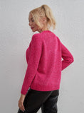 STYLISH SOLID COLOR VERSATILE TOP ROUND NECK SWEATER