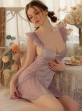 FASHION STEEL RING CHEST PAD GATHERED SUSPENDER PAJAMA