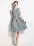 JACQUARD HIGH WAIST SLIM DRESS