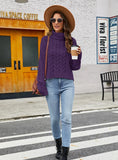 STYLISH COARSE TWIST CASUAL SHORT LOOSE TURTLE NECK SWEATER