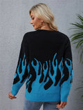 CLASSY PULLOVER KNITTED ROUND NECK PRINTED SWEATER