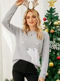 STYLISH CHRISTMAS JACQUARD KNITWEAR EMBROIDERED SWEATER