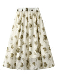 INK AND WASH PRINTED HIGH WAIST SKIRT