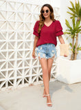 LOOSE LEISURE HOLIDAY V-NECK T-SHIRT