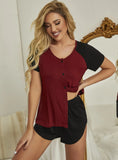 FASHION SUMMER SHORT-SLEEVED TWO-PIECE SUIT PAJAMAS