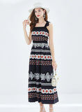 HOLIDAY BOW VINTAGE PRINTED PLEATED DRESS