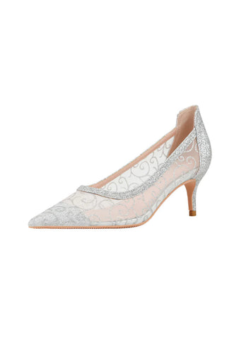 SHALLOW-MOUTHED POINTED MESH LACE SHOES
