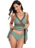 CONSERVATIVE V-NECK BIKINI SWIMSUIT