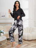 CLASSY LONG SLEEVE PRINTED TROUSERS SUIT
