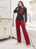 CLASSY CHRISTMAS RED PLAID LONG SLEEVE SUIT