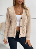 Solid Color Twist Single-breasted Sweater Coat