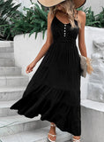 BLACK STRAP SILM WAIST DRESS