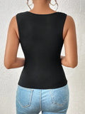 SLIM-FITTING SLEEVELESS VEST TOP