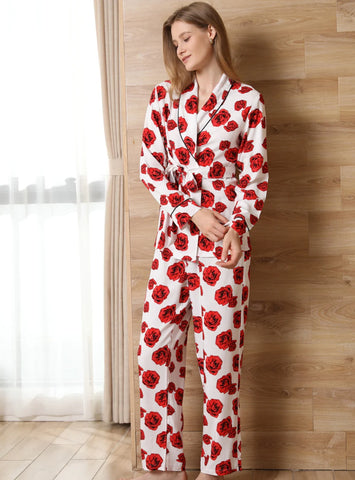 FASHION PRINTED LONG-SLEEVED PAJAMAS SET