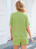 SHORT-SLEEVED HOME CLOTHES WAFFLE TWO-PIECE SUIT