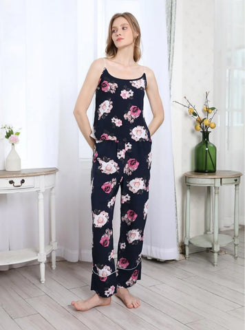 FASHION SUMMER SUSPENDER PRINTED TROUSERS HOME SUIT