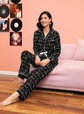 CLASSY COTTON STRIPED PRINTED LONG-SLEEVED PAJAMAS SET
