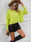 FASHION ROUND NECK SOLID COLOR LOOSE PULLOVER SWEATER