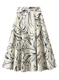 Ink Painting lily Print Skirt