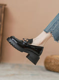 SQUARE HEAD AND BRITISH STYLE PATENT LEATHER