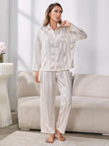 FASHION SILK-LIKE LONG SLEEVE PAJAMAS SET