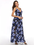 SEXY BACKLESS CHIFFON PRINTED BIG SWING DRESS