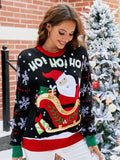 CLASSY CHRISTMAS EMBROIDERED PULLOVER SWEATER