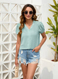 LOOSE CASUAL V-NECK SHORT SLEEVE T-SHIRT