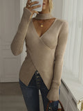 FASHION SLIM V-NECK LONG SLEEVE SWEATER