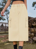 SKINNY TOOLING POCKET DENIM SKIRT