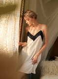FASHION SATIN LACE SUSPENDER NIGHTDRESS