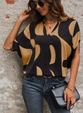 SUMMER BAT SLEEVE V-NECK PULLOVER SHIRT