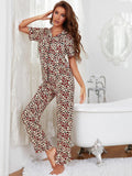 FASHION FLORAL SHORT-SLEEVED TROUSERS PAJAMAS SUIT