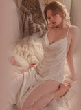 SEXY LONG GAUZE SUSPENDER NIGHTGOWN ROBE SUIT