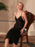 FASHION ICE SATIN SUSPENDER LACE NIGHTGOWN