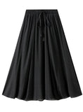 RETRO COTTON AND LINEN DOUBLE SKIRT