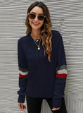 STYLISH LOOSE PULLOVER LOOSE ROUND NECK LONG SLEEVE SWEATER