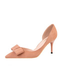 SHALLOW-MOUTHED POINTED SUEDE BOW SHOES