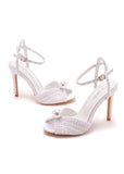 10CM FISHMOUTH HIGH-HEELED PEARL SANDALS