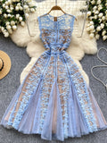 Flowy Tulle Skirt Delicate Lace Overlay Dress
