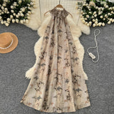 Serene Outings Graceful Butterfly Print Maxi Dress