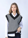 CLASSY LOOSE RETRO PLUS SIZE SWEATER VEST