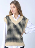 CLASSY LOOSE RETRO PLUS SIZE SWEATER VEST