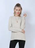 CLASSY ROUND NECK SOLID COLOR LONG SLEEVE SLIM SWEATER